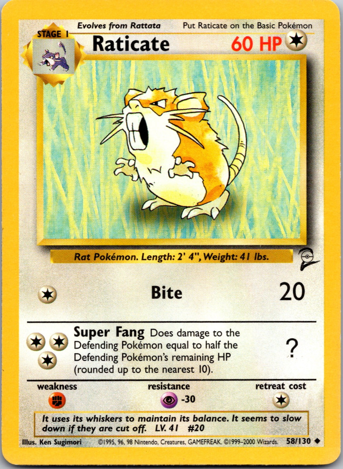 2000 Base Set 2 058/130 Raticate LP