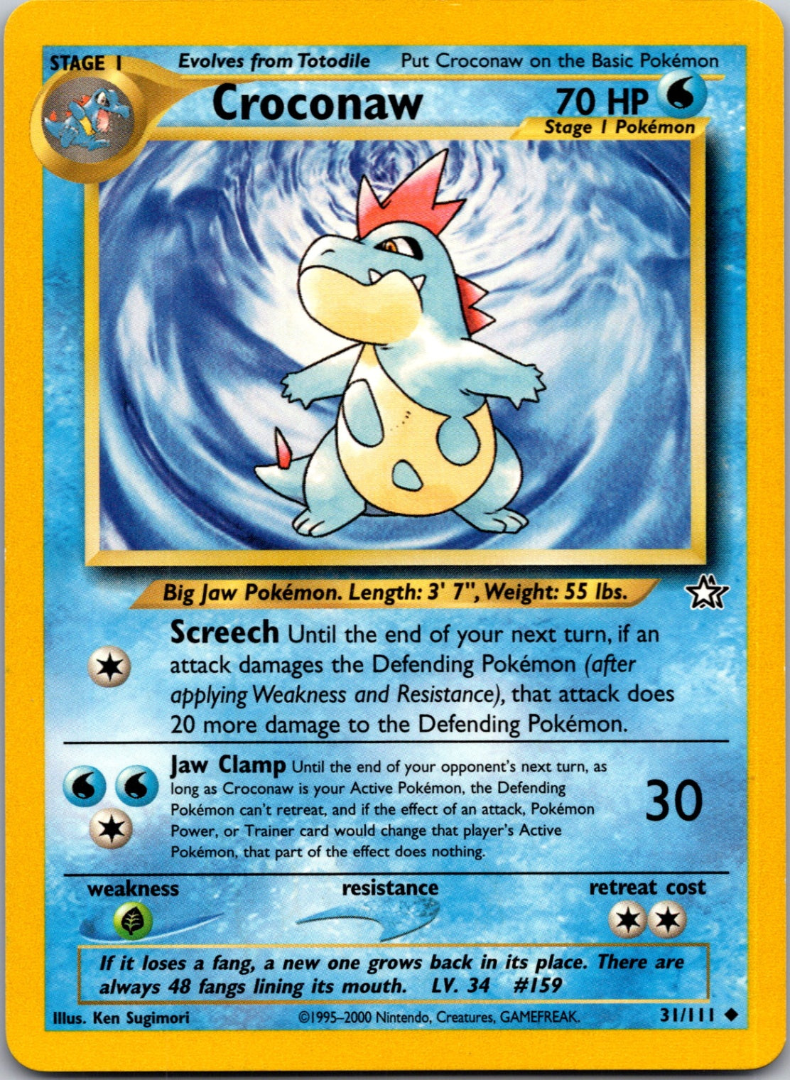 2000 Neo Genesis 031/111 Croconaw (31) Uncommon L54