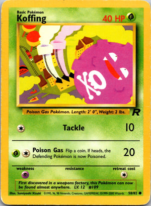 2000 Team Rocket 58/83 Koffing Common C261