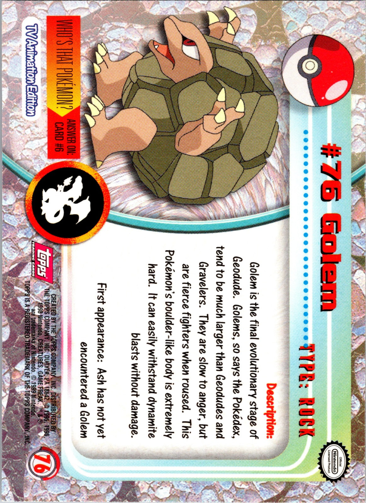 1999 Topps TV Golem LP  P199