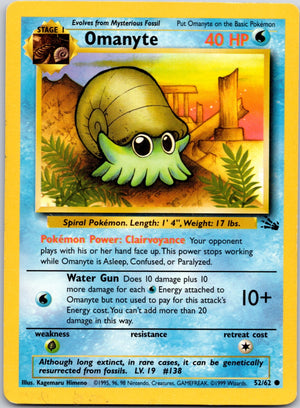 1999 Fossil #52/62 Omanyte Common A8