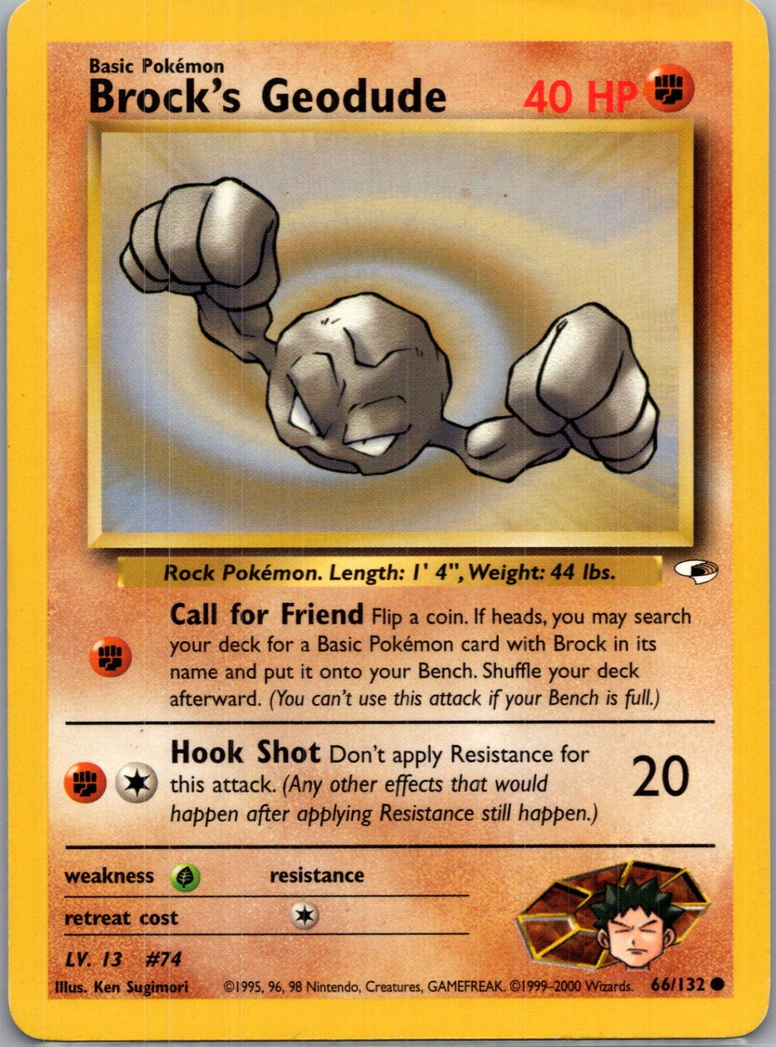 Gym Heroes 066/132 Brock's Geodude (66) Common NM