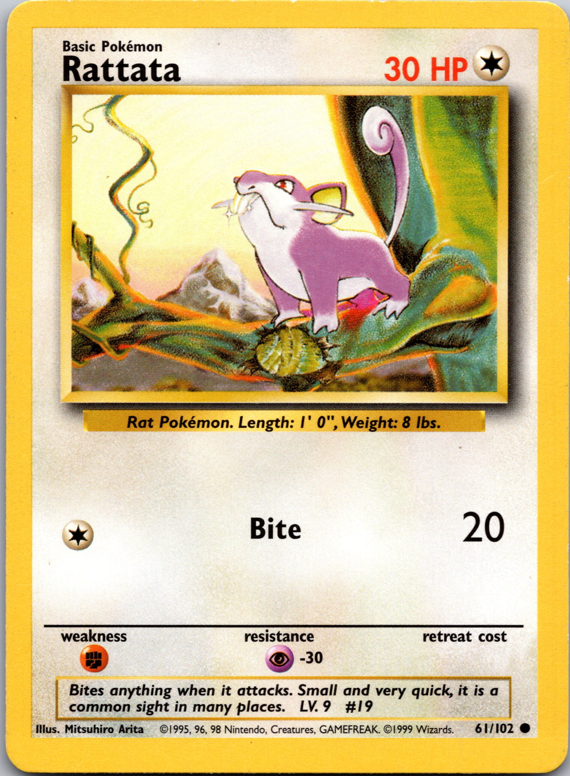 1999 Base Set 061/102 Rattata Common A133