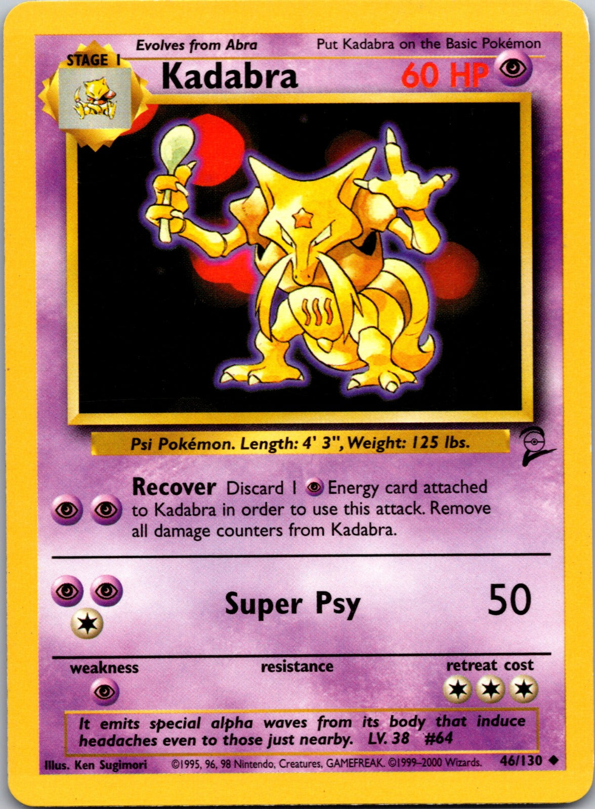 2000 Base Set 2 046/130 Kadabra LP