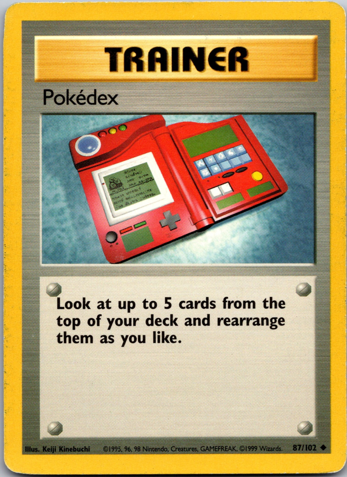 1999 Base Set 087/102 Pokedex MP Z298