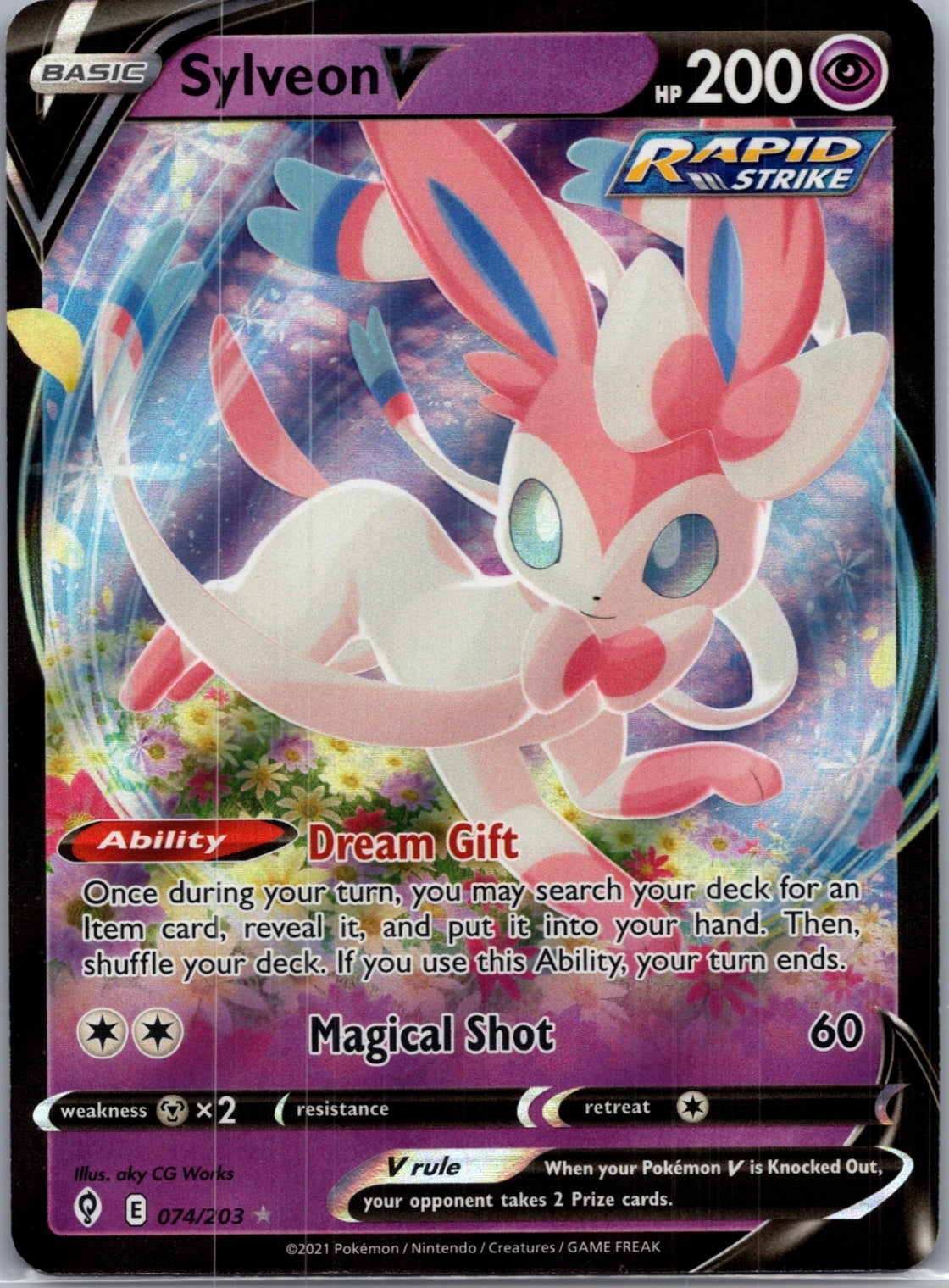2021 SWSH07: Evolving Skies 074/203 Sylveon V Ultra Rare F217