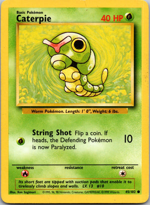 1999 Base Set  045/102 Caterpie Common M269