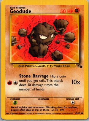 1999 Fossil #47/62 Geodude Common B152
