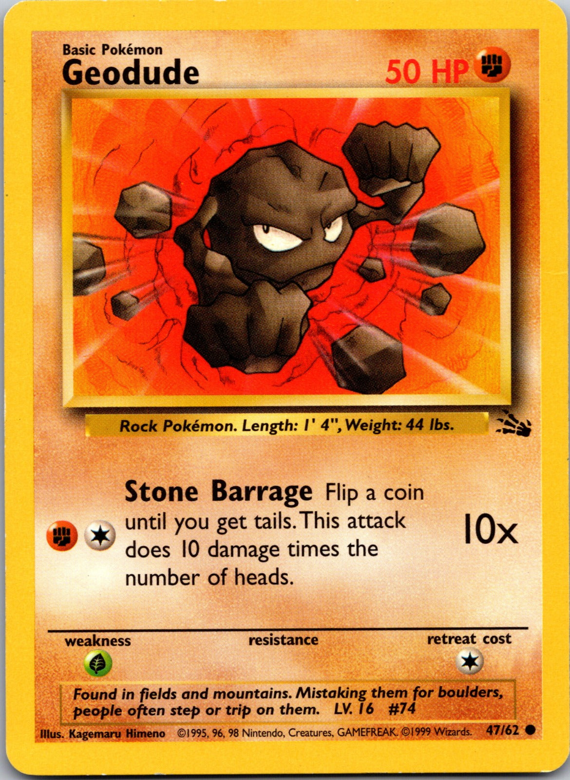 1999 Fossil 47/62 Geodude LP