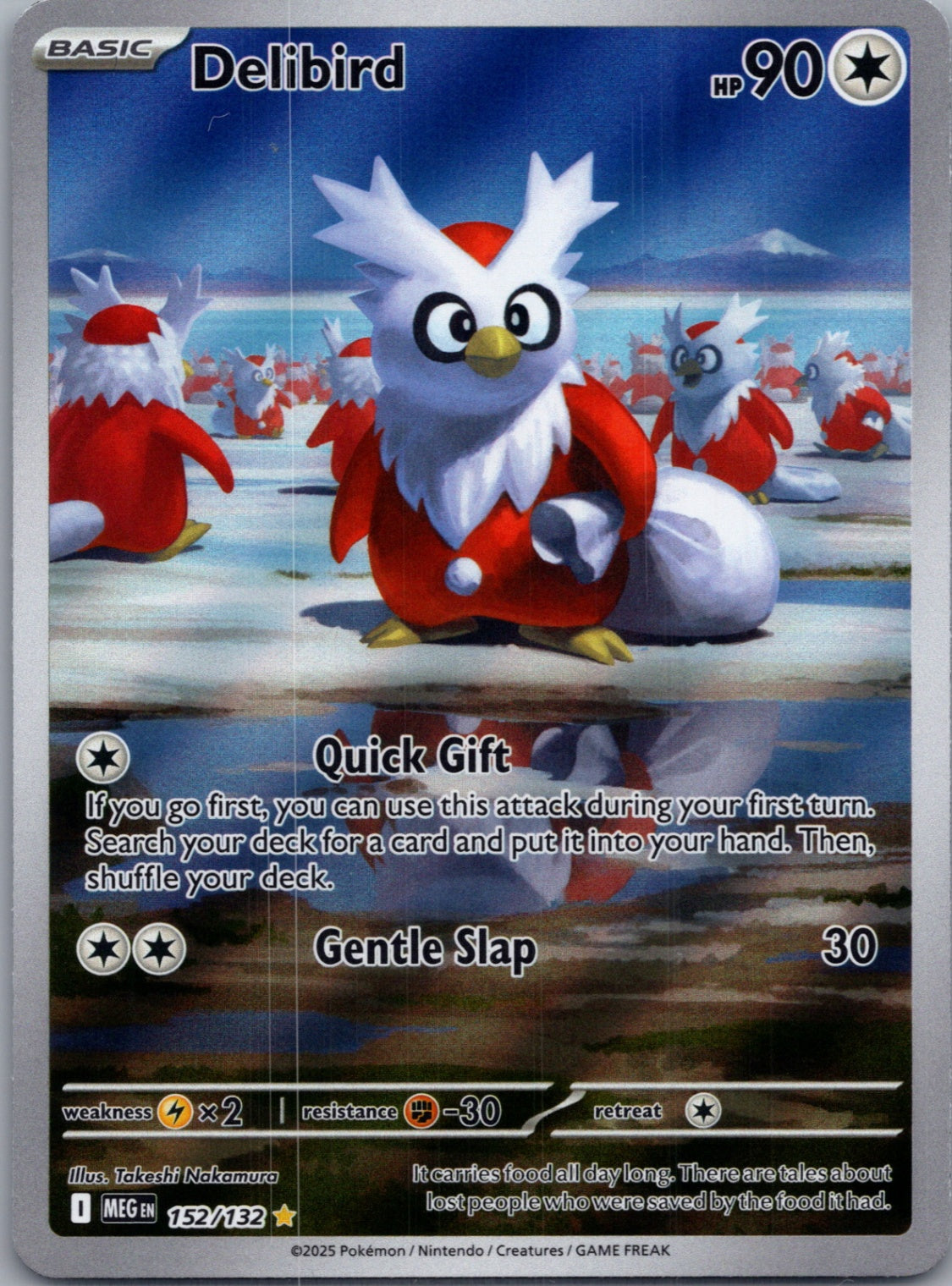 Delibird Holofoil Illustration Rare ME01: Mega Evolution 152/132 NM
