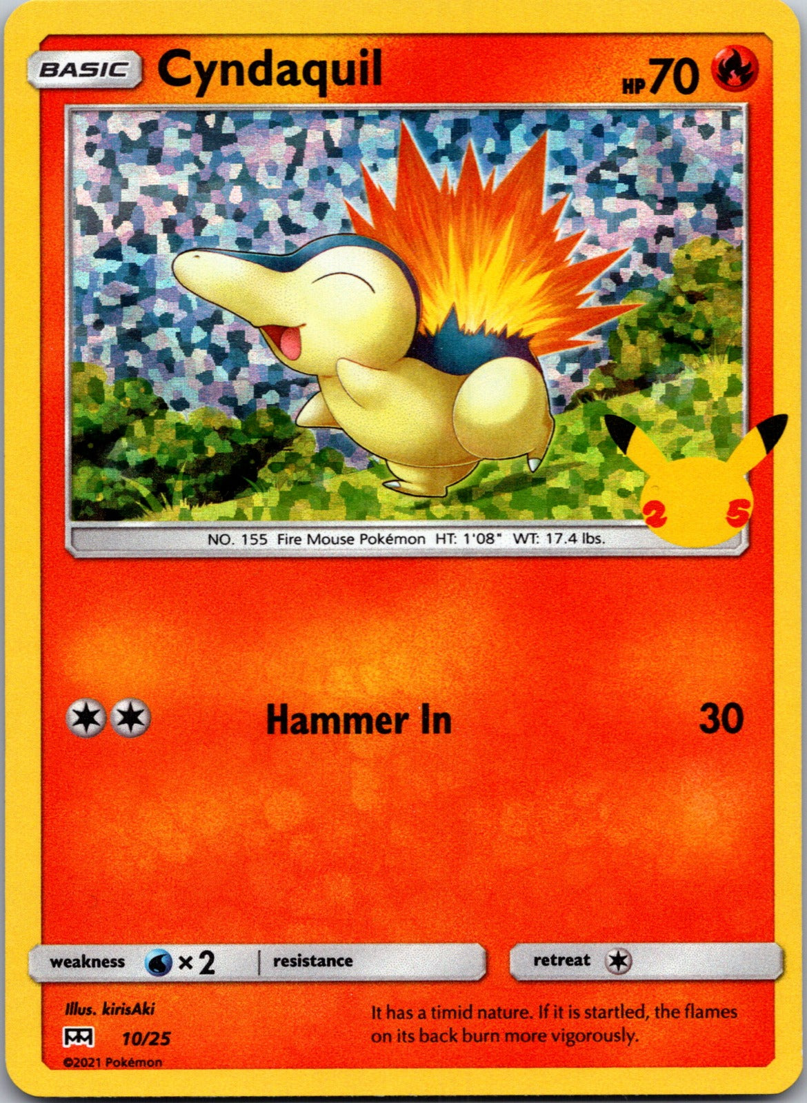 2021 McDonald's 25th Anniversary Promo 010/025 Cyndaquil (Holo) NM  X316
