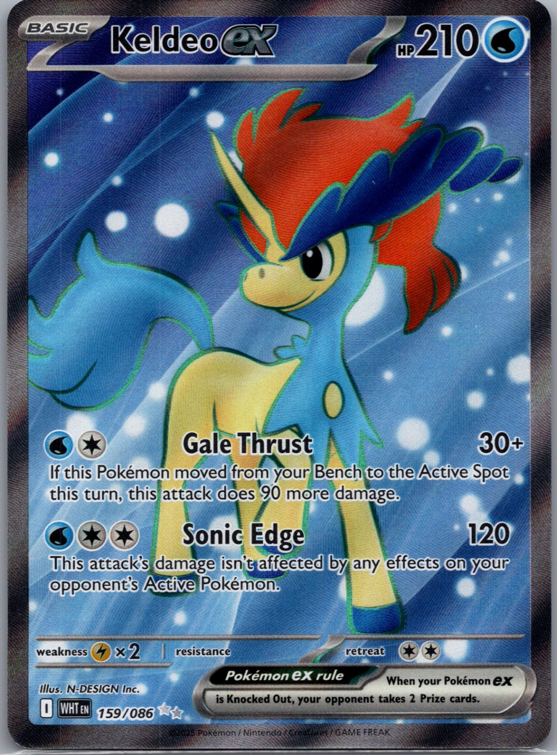 2025 SV: White Flare 159/086 Keldeo ex Ultra Rare D257