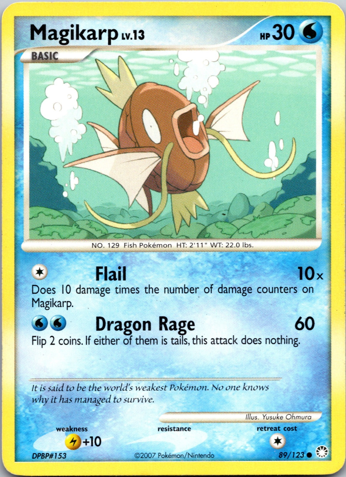 2007 Mysterious Treasures 89/123 Magikarp LP