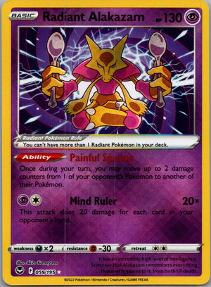 SWSH12: Silver Tempest 059/195 Radiant Alakazam Radiant Rare NM