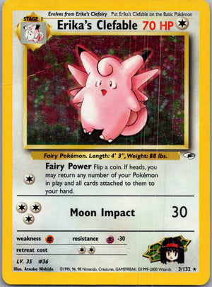 2000 Gym Heroes 003/132 Erika's Clefable Holo Rare G208