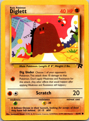 2000 Team Rocket 52/82 Diglett Common M330