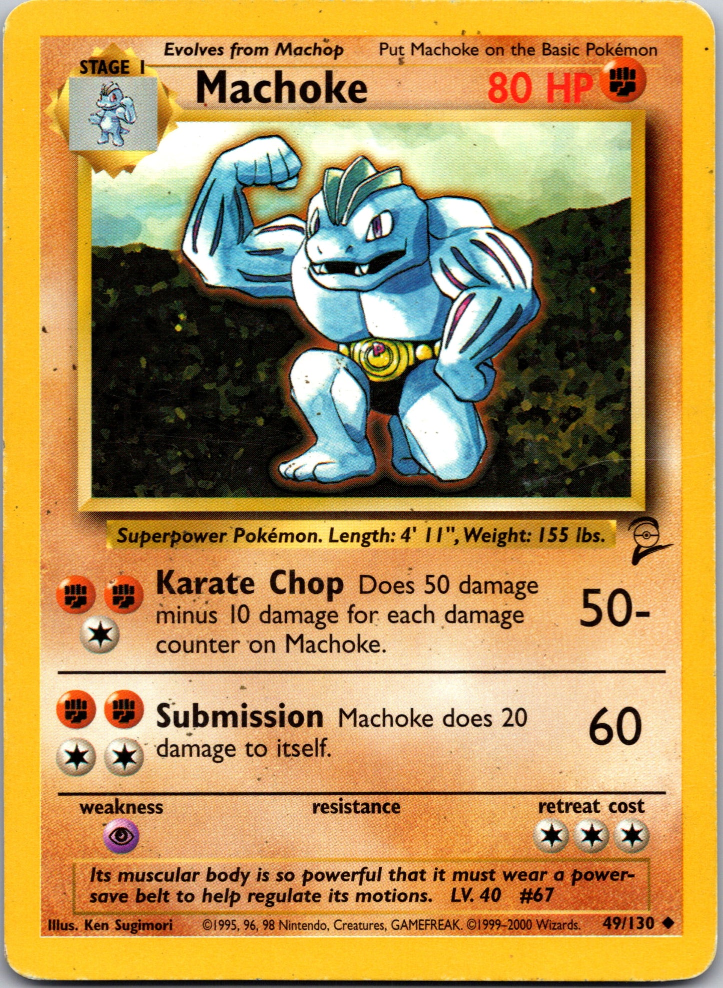 1999 Base Set 2 049/130 Machoke Uncommon A59