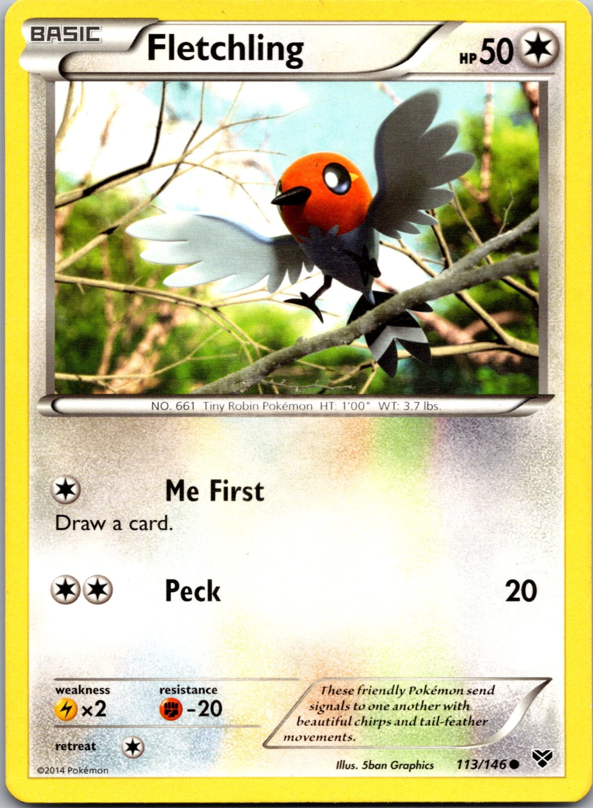 2014 XY Base Set 113/146 Fletchling LP