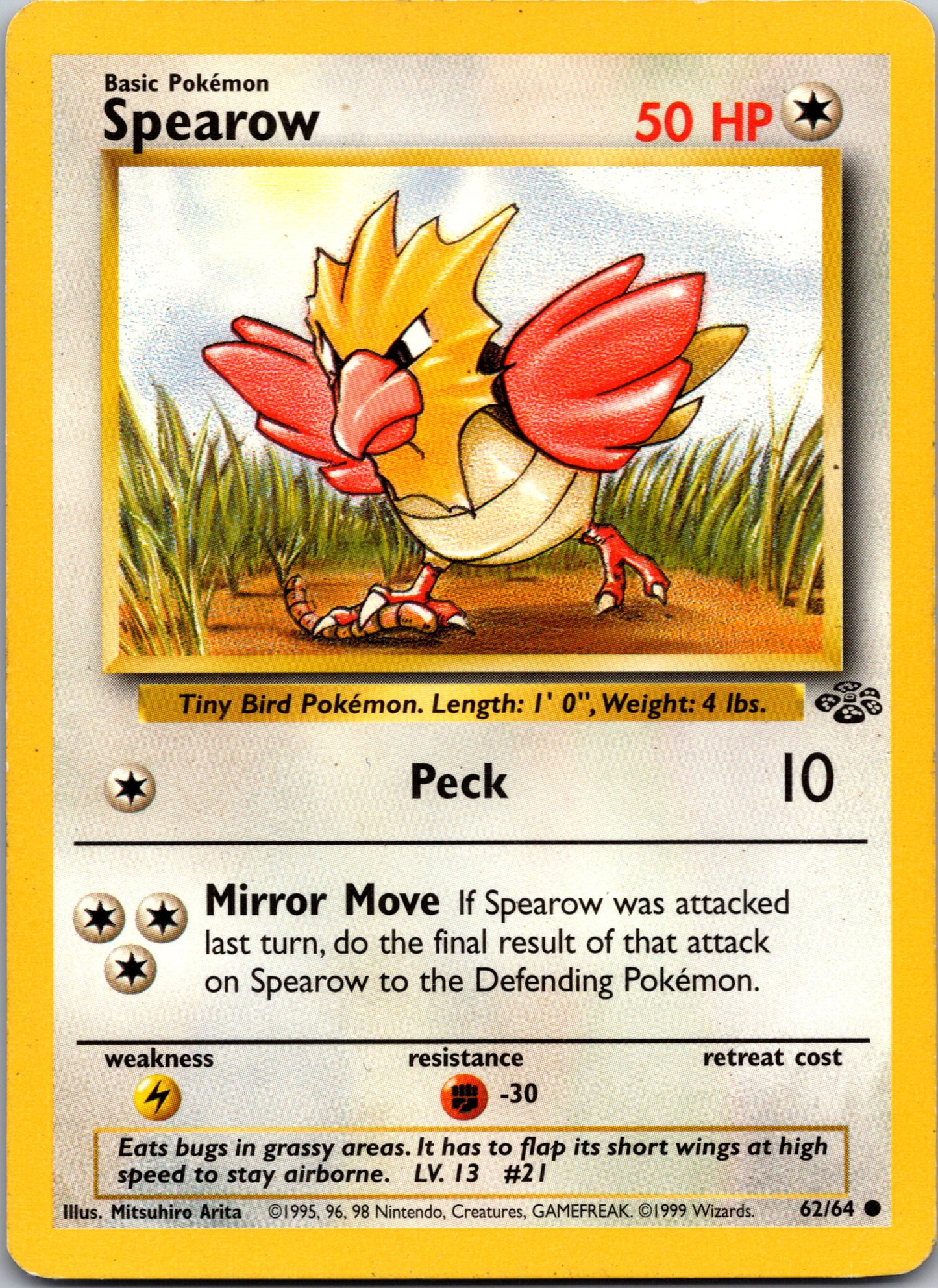 1999 Jungle 62/64 Spearow Common A287