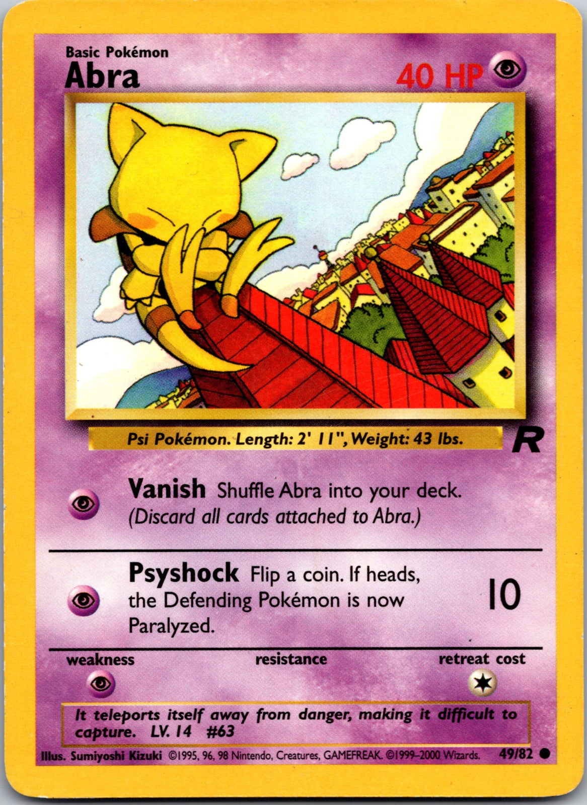 2000 Team Rocket 49/82 Abra MP E283