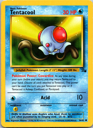 1999 Fossil #56/62 Tentacool Common B292