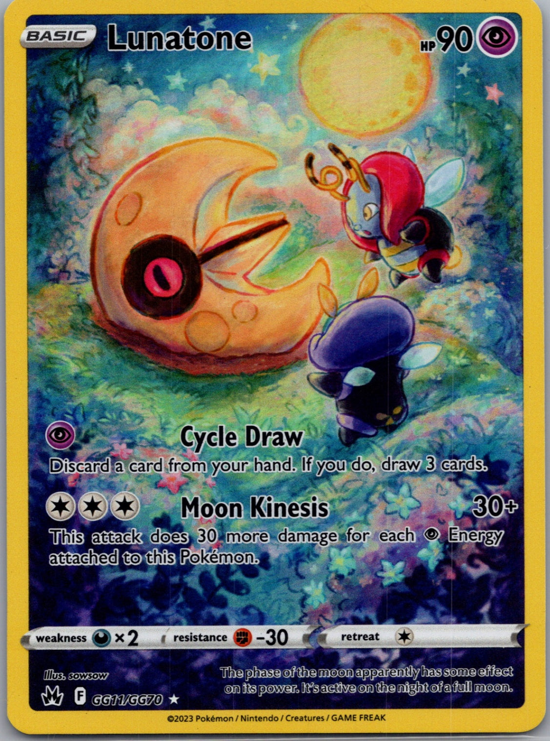 Lunatone Holofoil Ultra Rare Crown Zenith: Galarian Gallery GG11/GG70 NM