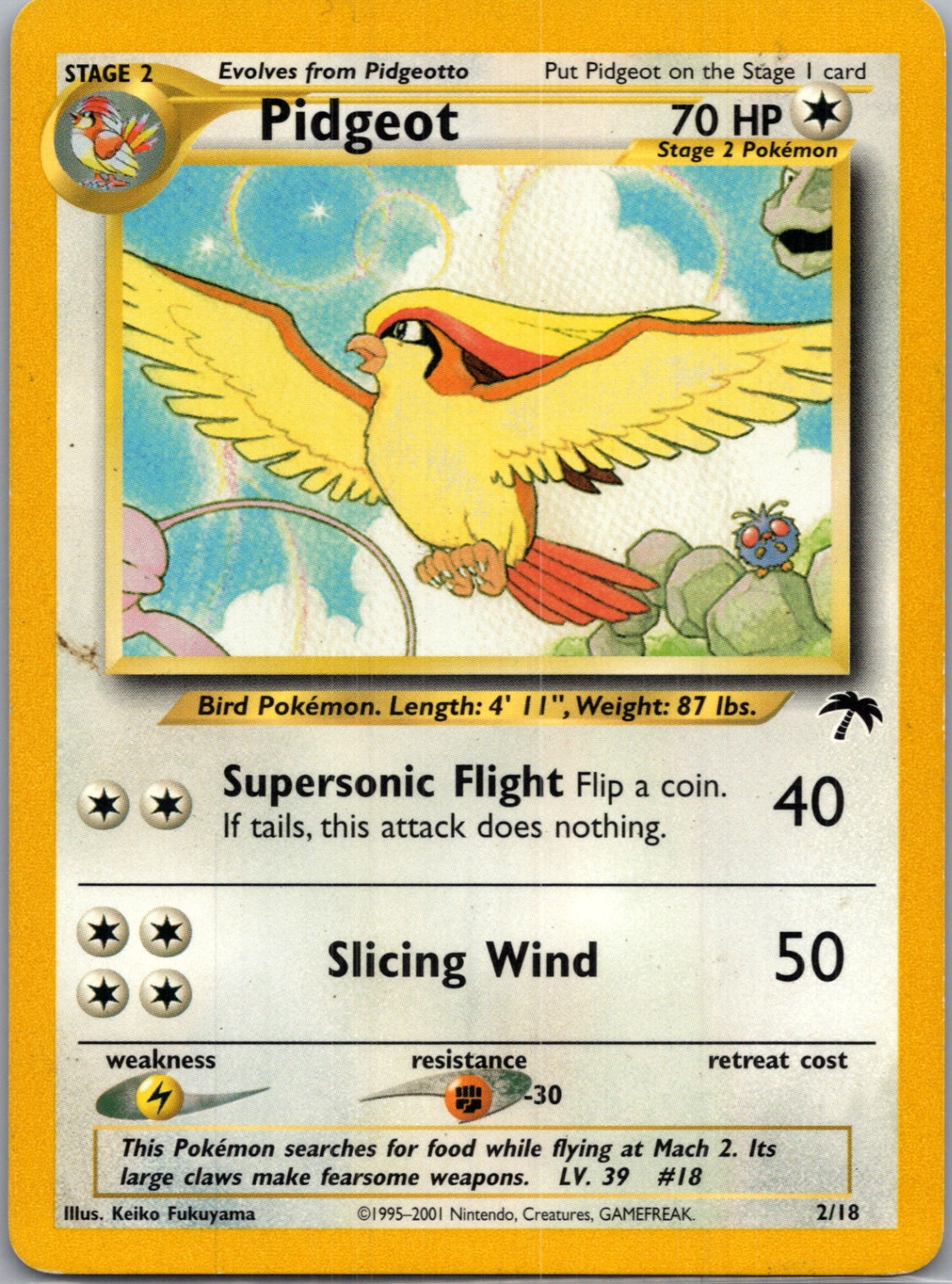 2001 Southern Islands 02/18 Pidgeot Rare G183