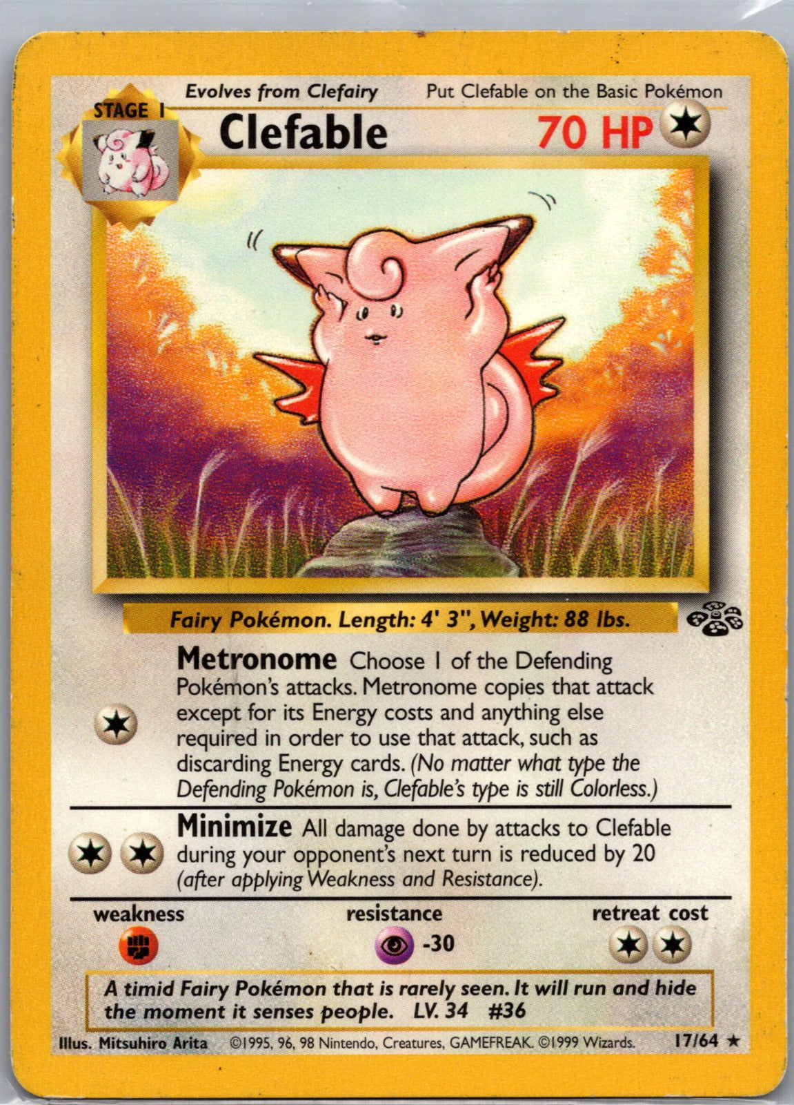 1999 Jungle 17/64 Clefable (17) MP F340