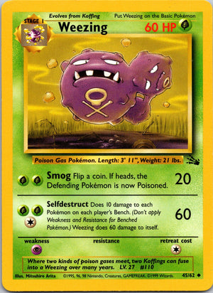 1999 Fossil #45/62 Weezing Uncommon B114