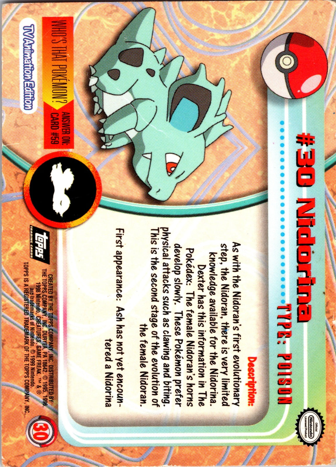 1999 Topps TV Nidorina MP  P70