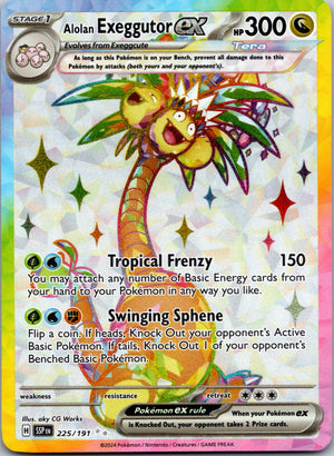 2024 SV08: Surging Sparks 225/191 Alolan Exeggutor ex NM