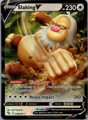 2022 Pokemon GO 058/078 Slaking V Ultra Rare G356