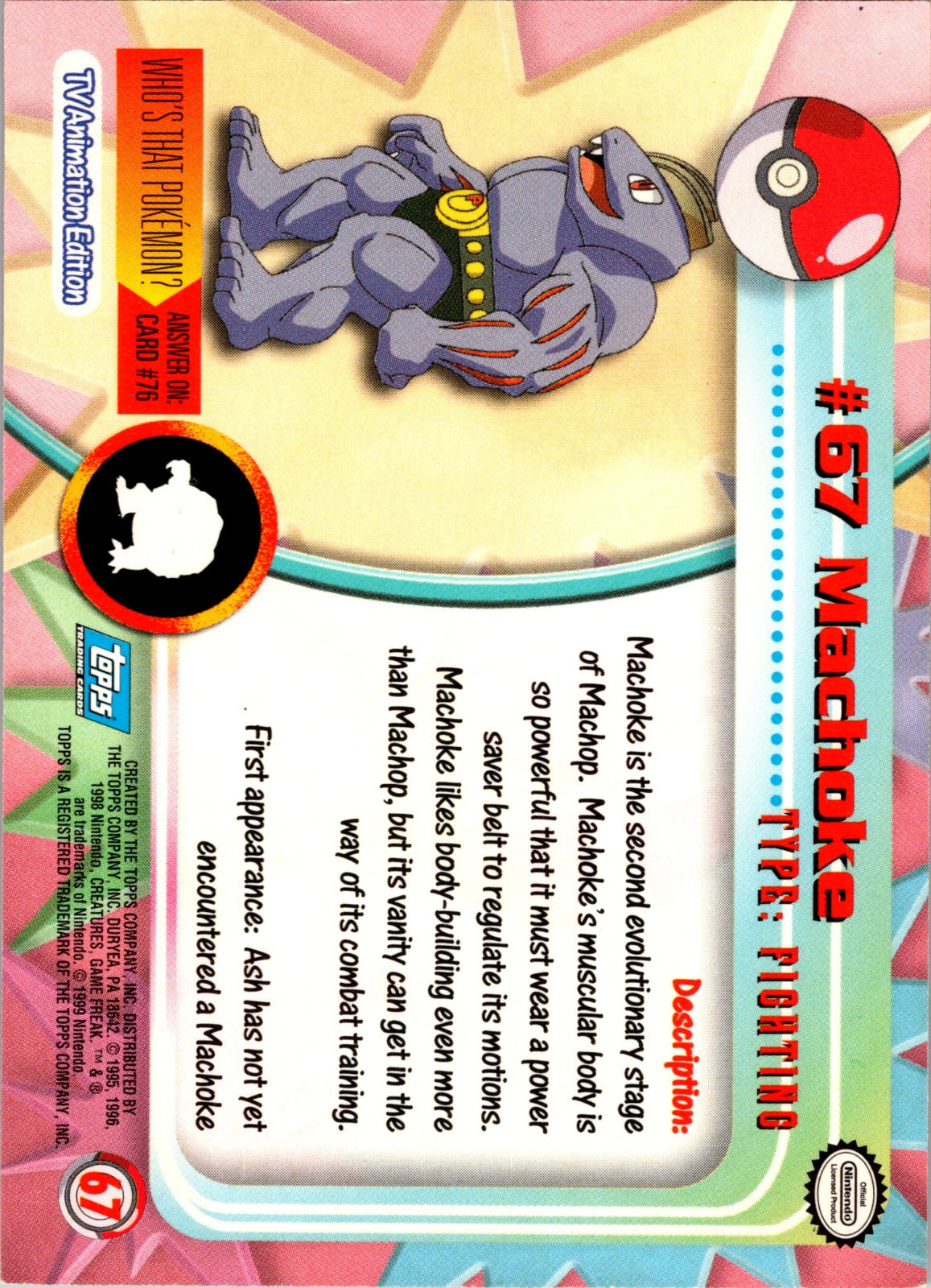 1999 Topps TV Machoke MP  P80