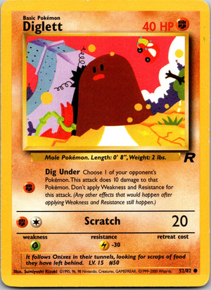 2000 Team Rocket 52/82 Diglett LP