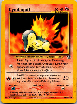 2000 Neo Genesis 056/111 Cyndaquil (56) Common A71