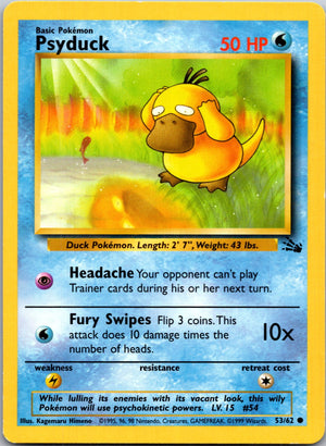 1999 Fossil #53/62 Psyduck Common B277