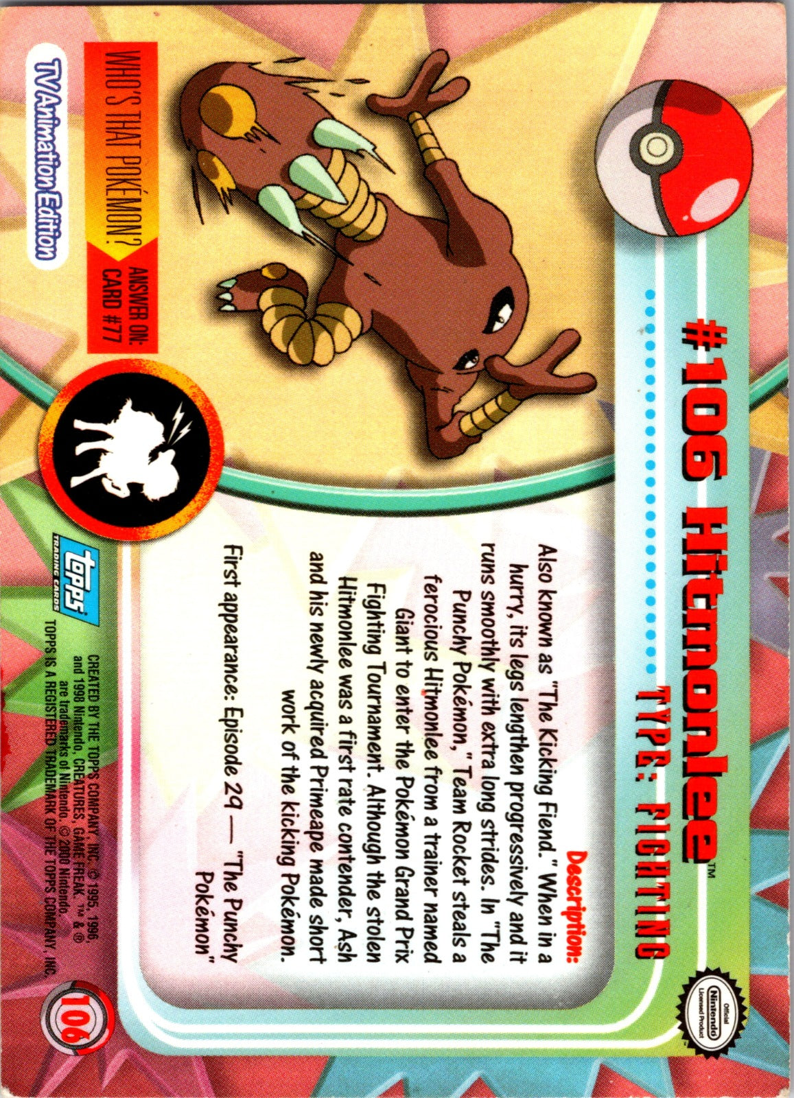 1999 Topps TV Hitmonlee MP  P161
