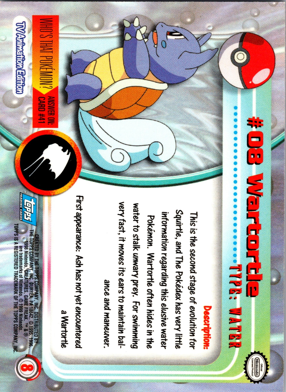1999 Topps TV Wartortle LP  P198
