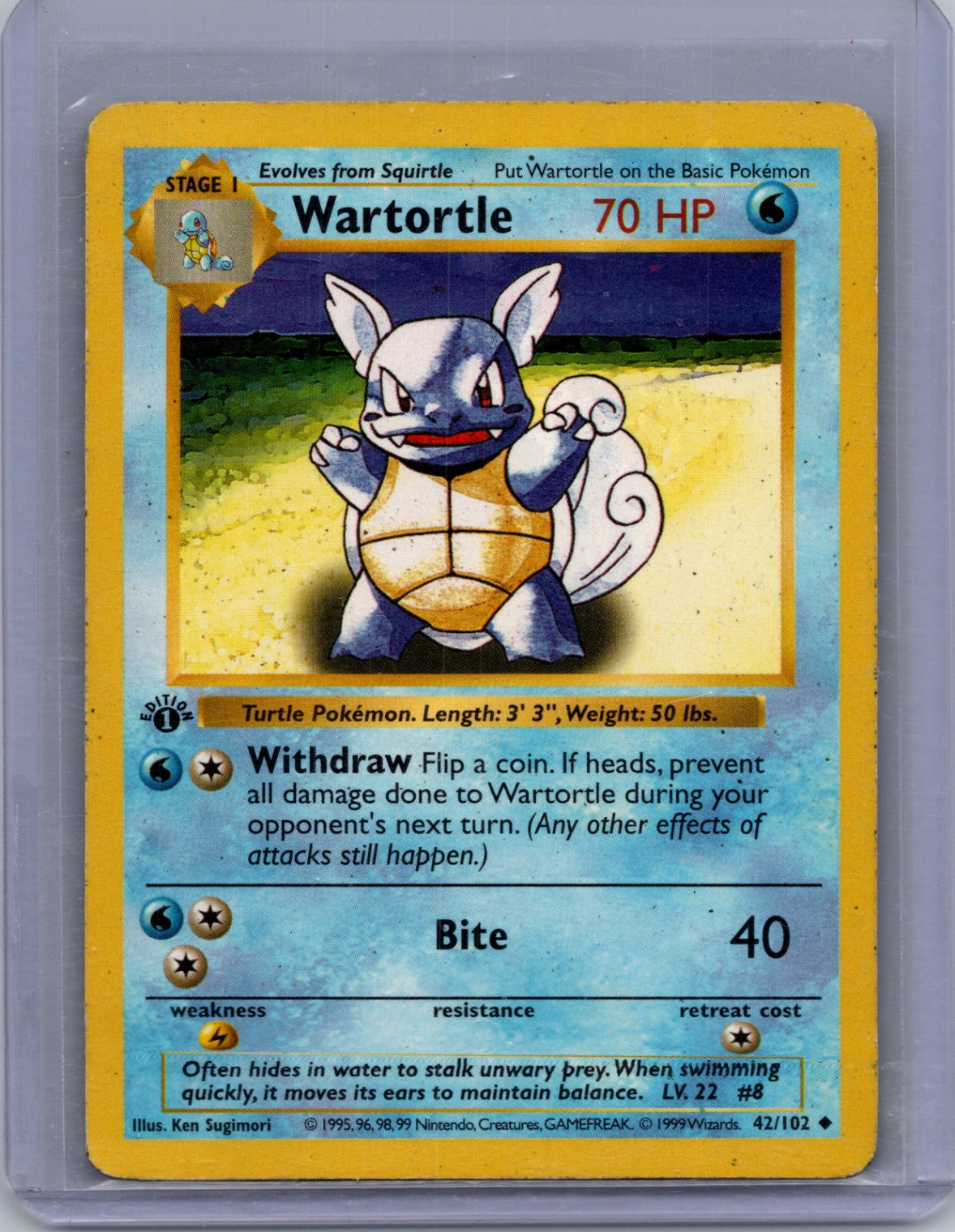 1999 Base Set [1st Edition] 042/102 Wartortle Uncommon T