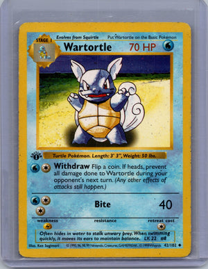 1999 Base Set [1st Edition] 042/102 Wartortle Uncommon T