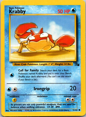1999 Fossil #51/62 Krabby Common B243