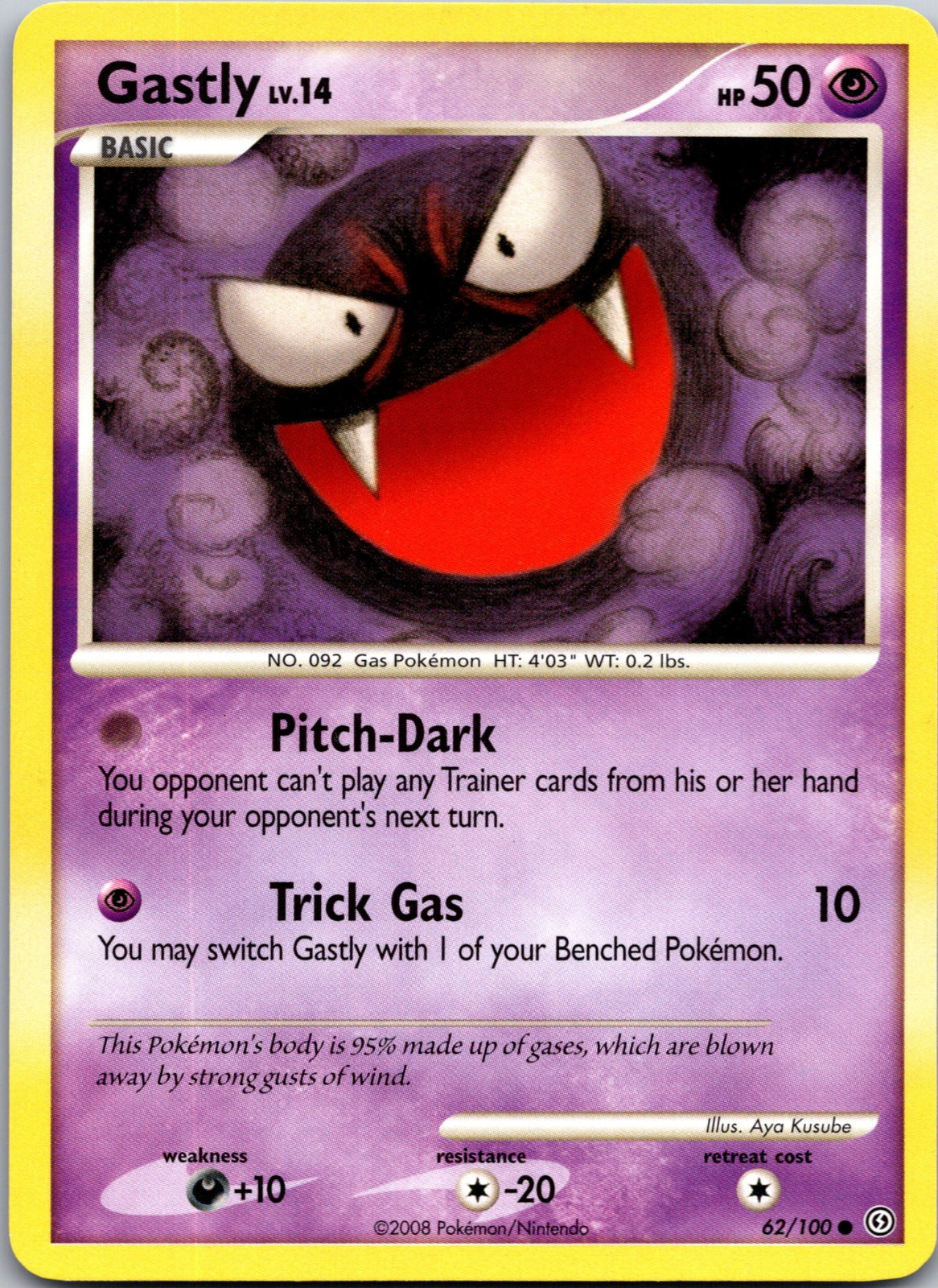 2008 Stormfront 62/100 Gastly LP D299