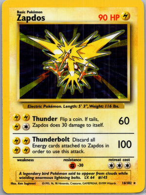1999 Base Set 016/102 Zapdos Holo Rare G184