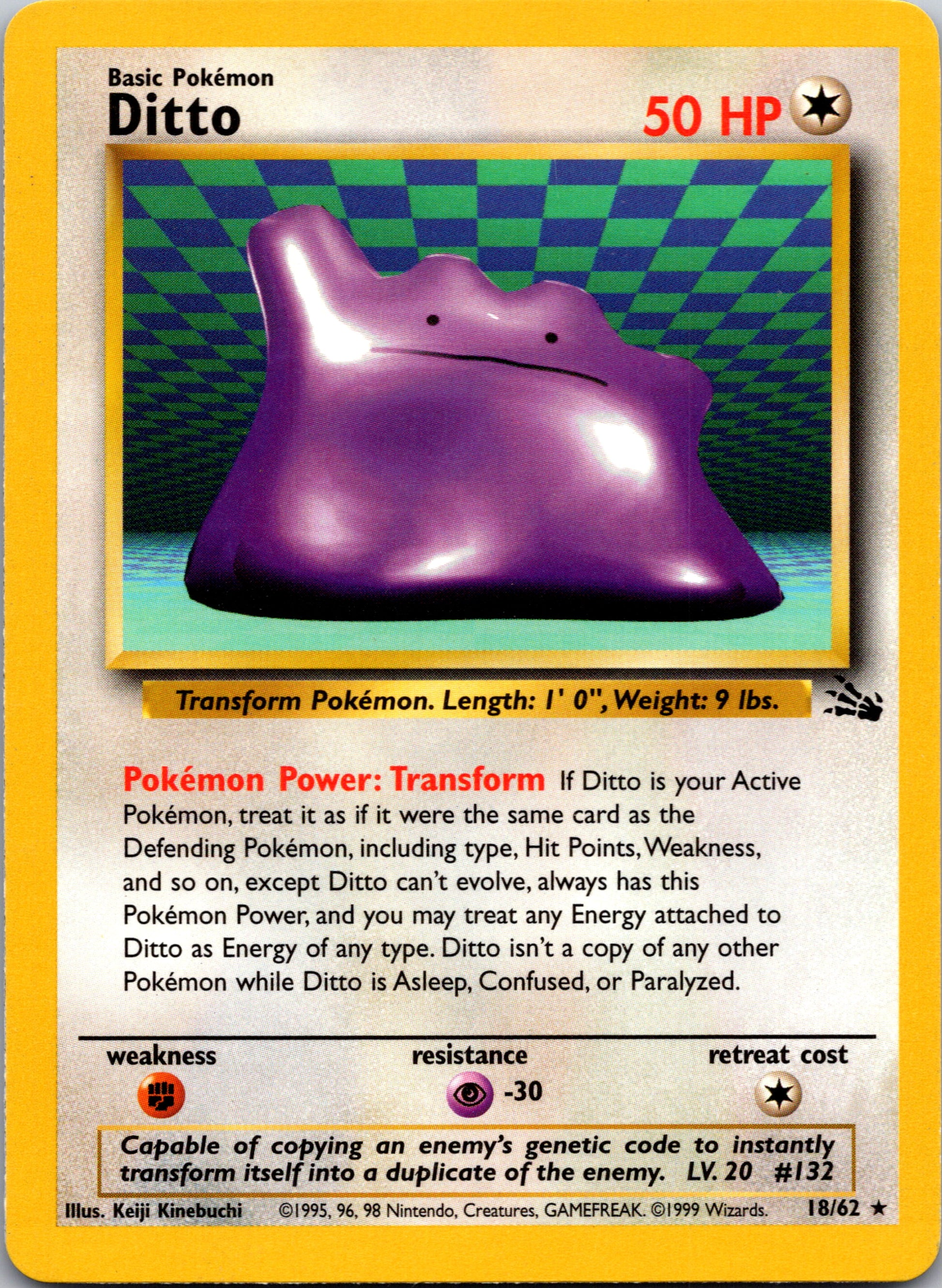 1999 Fossil 18/62 Ditto Rare B26