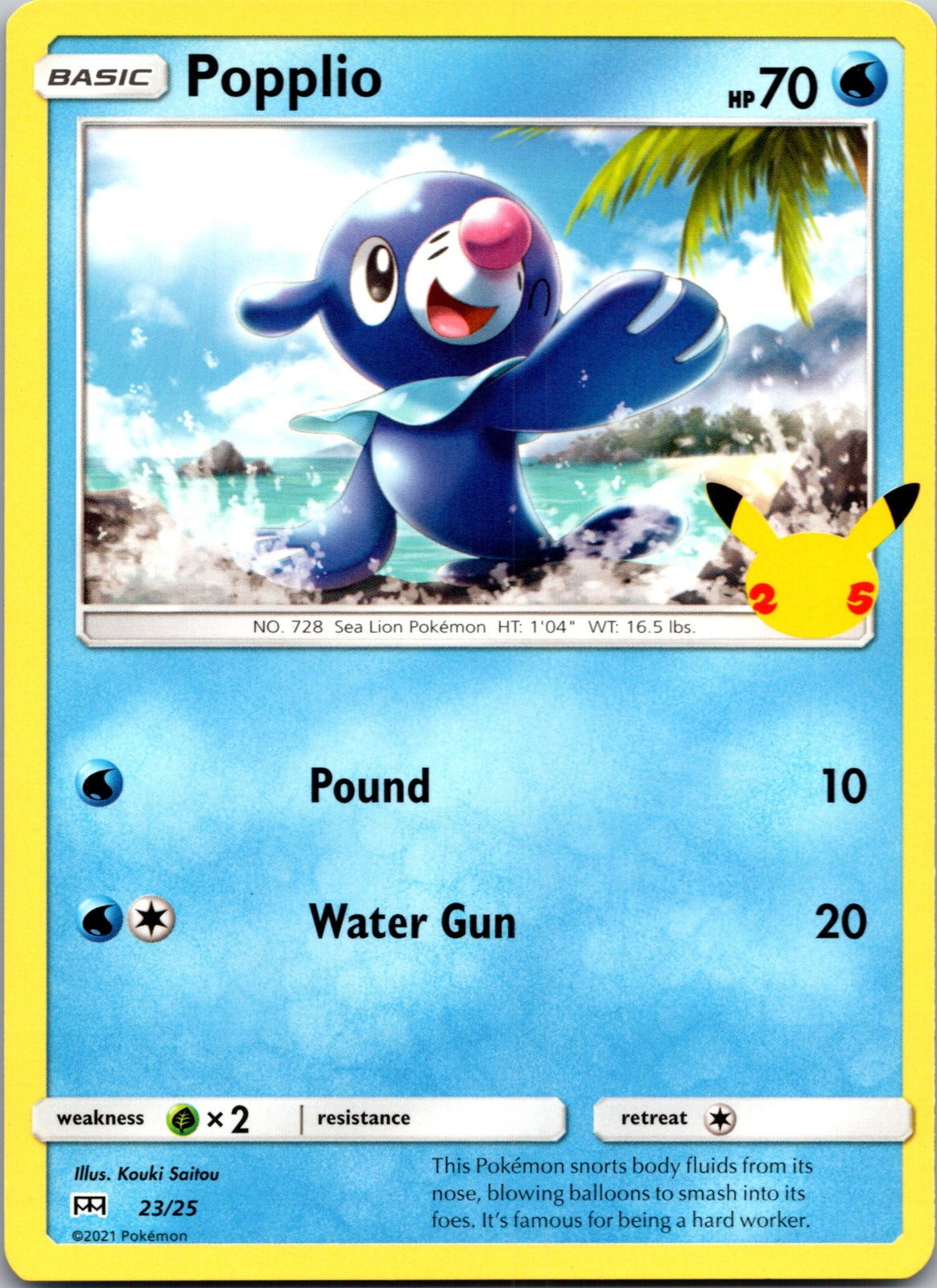 2017 SM Base Set 39/149 Popplio LP