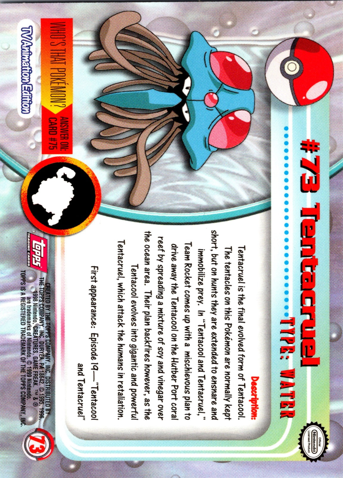 1999 Topps TV Tentacruel LP  P77