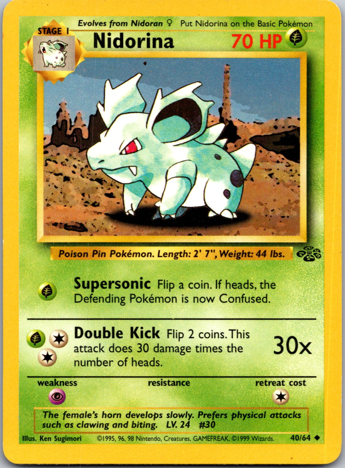 1999 Jungle 40/64 Nidorina Uncommon L15