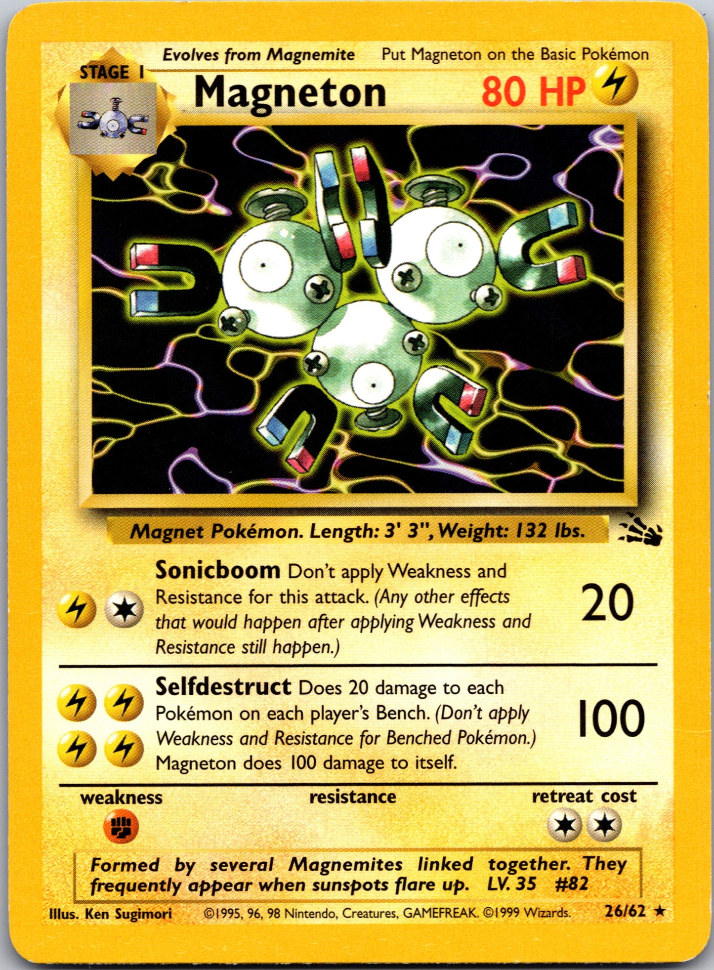 1999 Fossil 26/62 Magneton Rare B18