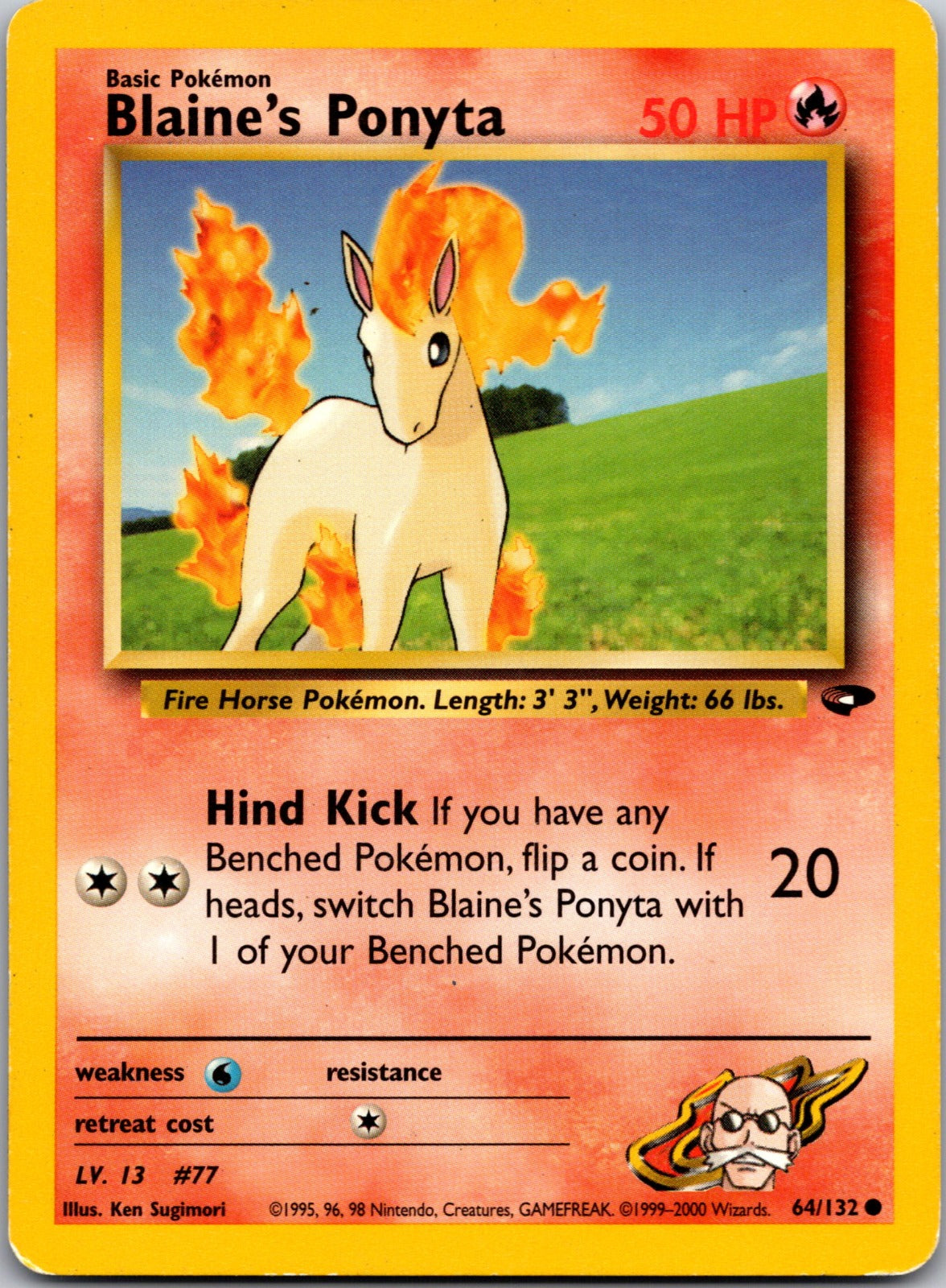 2000 Gym Challenge 064/132 Blaine's Ponyta LP