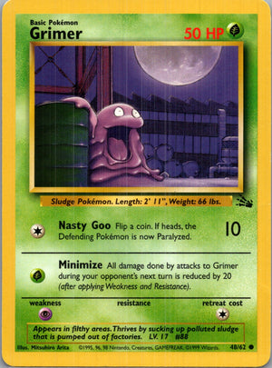 1999 Fossil #48/62 Grimer Common B180